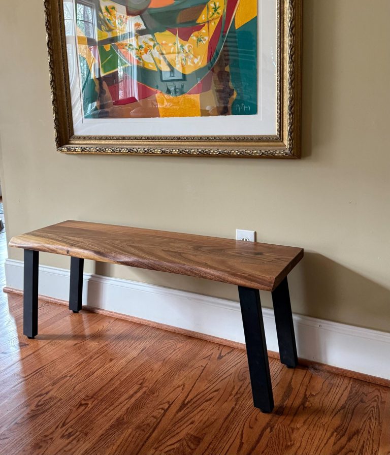 Live Edge Walnut Bench photo review