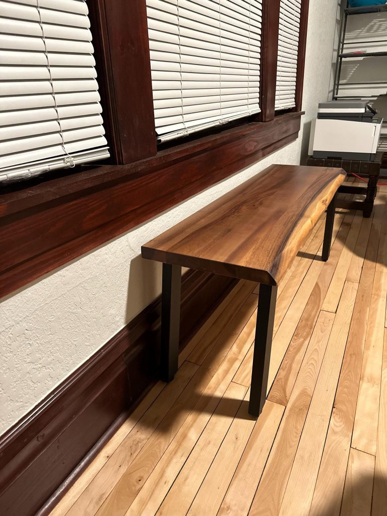 Live Edge Walnut Bench photo review